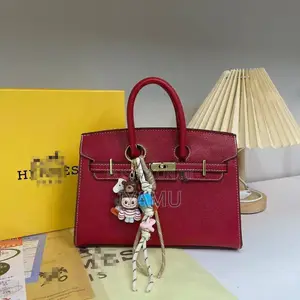 Hermes Inspired Handbag - Brown Grained Leather