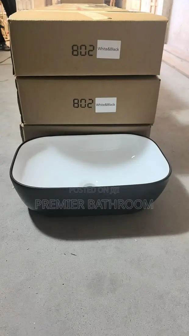 Master Black and White Countertop Basin - 1