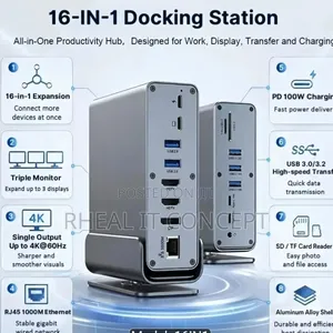 16-in-1 USB-C Docking Station tare da Gigabit Ethernet