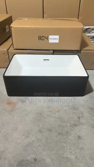 Square Black and White Basin