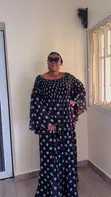 Kyakyawar Navy Blue Polka Dot Maxi Dress - 2