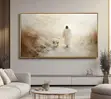 Jesus Walking With Sheep Wall Canvas Art Frame - 1