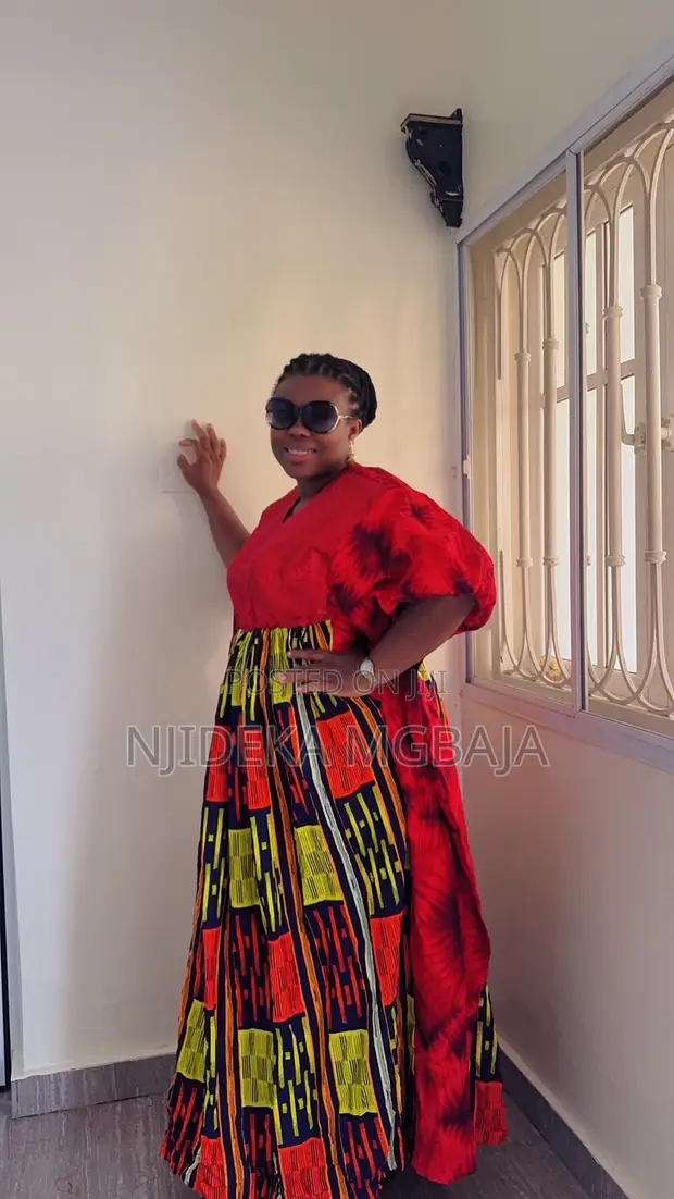 Premium Red Ankara Maxi Dress - Stylish & Elegant - 1