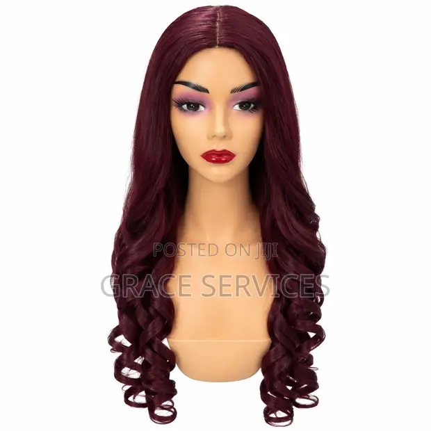 28" Blend 2x6 Closure Wig - Wine Deep Burgundy - 1