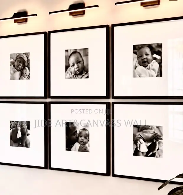 Family Frames Set - Black & White Vintage Plain Frames with Acrylic - 1
