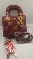 Dior Handbag - Wine Leather & Suede - 3
