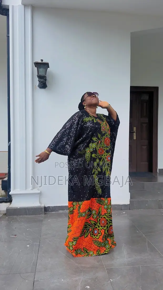 Elegant Black Lace Floral Maxi Gown - 1