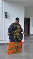 Elegant Black Lace Floral Maxi Gown - 2