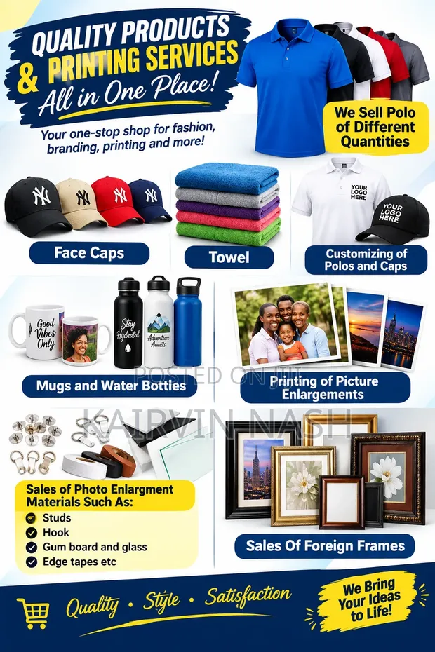 DFT Printing & Customization: Polo Shirts, Caps, Cups, Towels, Photo Frames - 1