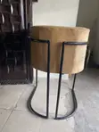 Modern Barrel Chair - Mustard Velvet with Black Metal Legs - 2