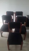 Home Interiors Black Office Chairs (Set of 2) & Wooden Table with Frame - 1