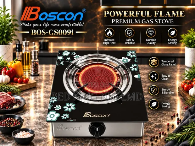Boscon Single Glass Table Gas Cooker - 1