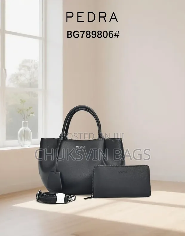 Pedro Women's Black Leather Handbag - 1