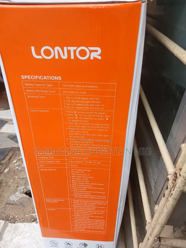 Lontor Rechargeable Mist Fan - 1