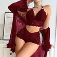 3 Piece Scarlet Romance Lace Lingerie Set - 2