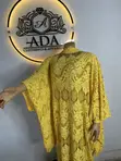 Elegant Yellow Lace Fabric with Scarf - 2