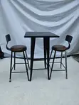 Durable Metal Bar Stool with Padded Seat - 2