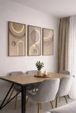 Luxury 3 Panel Geometric Wall Art with LED Backlighting - 1