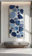 Blue Wall Art - Modern Pebble Design - 1
