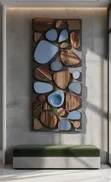 Blue Wall Art - Modern Pebble Design - 2