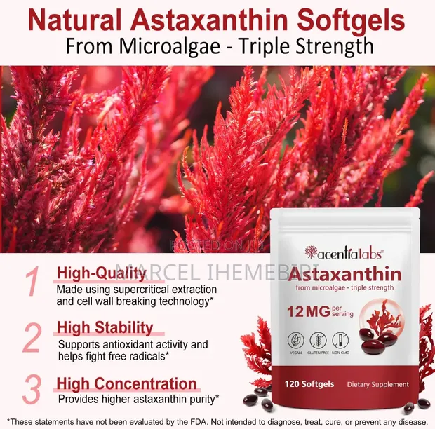 Astaxanthin 12mg Antioxidant, Anti-Aging, Kidney Health - 1