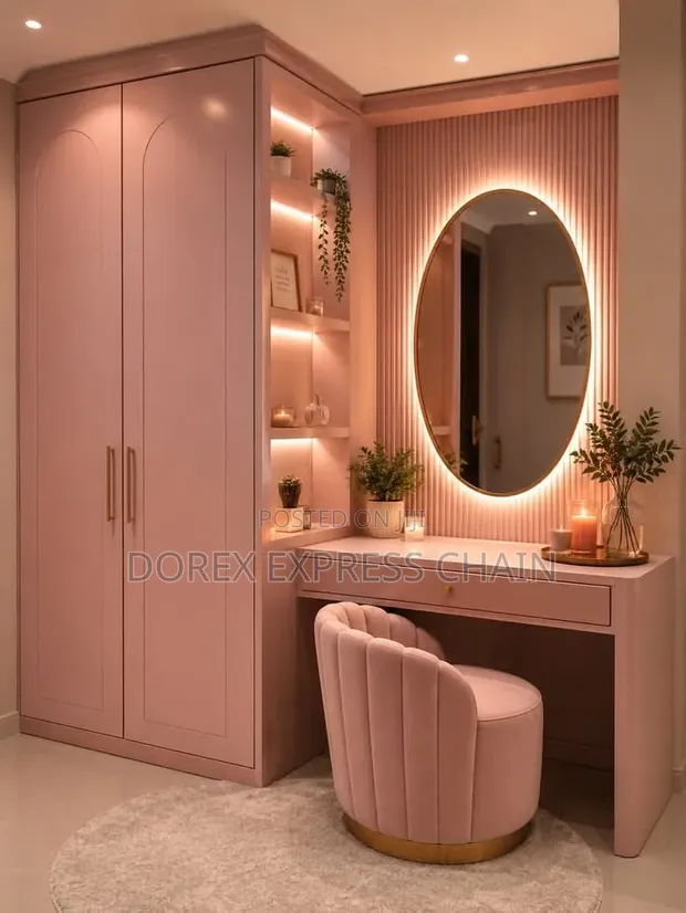 Modern Luxury Bedroom Wardrobe & Dressing Table Set - 1