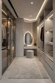 Luxury Walk-in Closet tare da Dressing Table & LED Mirror - 1