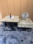 2-in-1 Center Table: Marble & Wood - 2