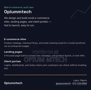 E-Commerce Website Development by Opiummtech