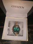 Citizen Eco-Drive Sport Chronograph - Two-Tone Green Dial - 2