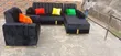 Home Interiors L-Shape Sofa - Brand New Black Velvet - 1