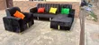 Home Interiors L-Shape Sofa - Brand New Black Velvet - 2