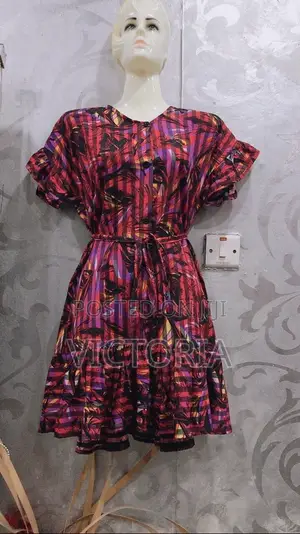 Knee Pleat Button Down Dress - Red, Size M