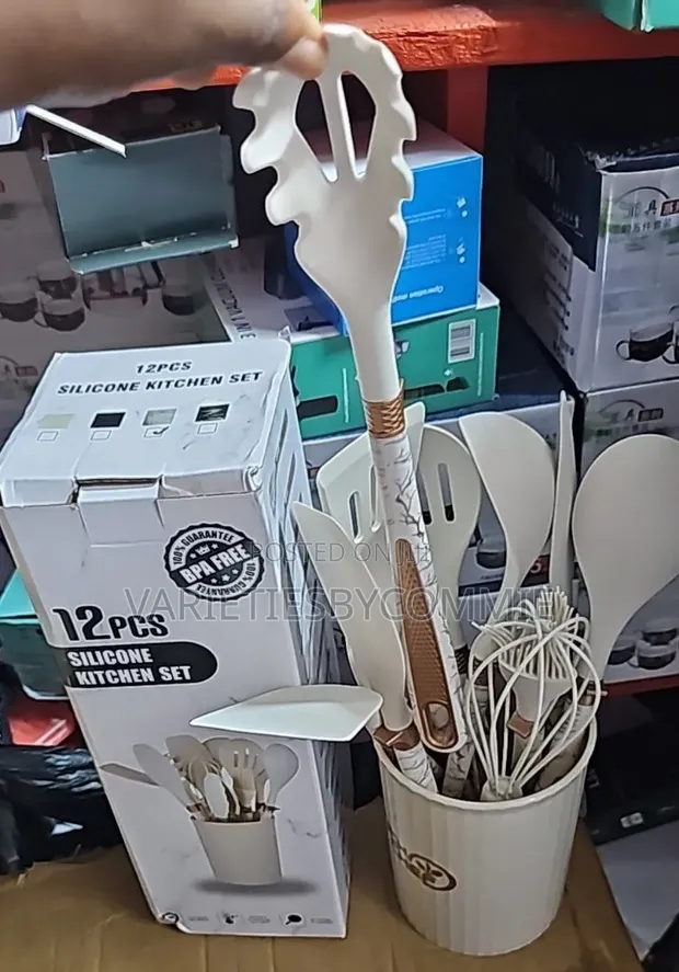 12-Piece Quality Silicone Cooking Spoon Set - 1