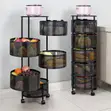 5-Tier Rotating Storage Rack with Wheels - 1