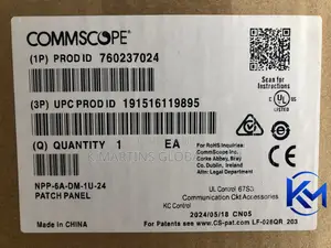 CommScope Cat6A 24-Port RJ45 Patch Panel 1U Network Rack