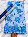 Latest Net Lace Fabric with Velvet Touch - 5