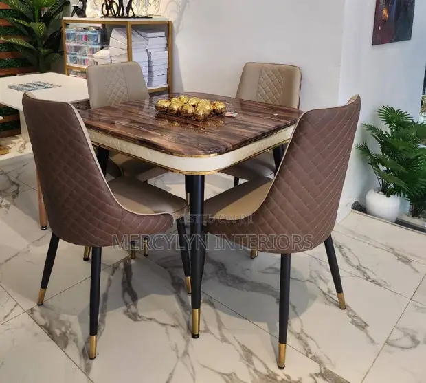 4 Seater Marble Dining Set - Brand New - 1