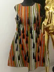 Abike Aso Oke Dress - Mai Launuka Daban-daban, Tsawon Gwiwa - 2