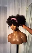 Afro Hair and Band Curly Wig - 1