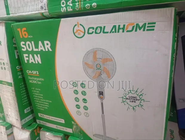 ColaHome 16" Solar Rechargeable Standing Fan - 1