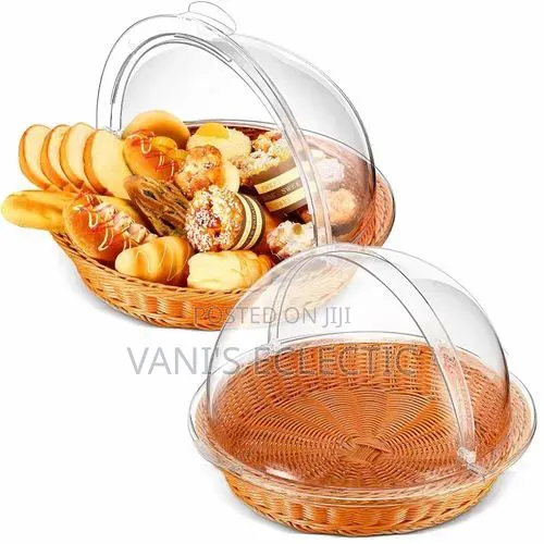 Premium Bakery Display Basket with Roll-Top Cover - 1
