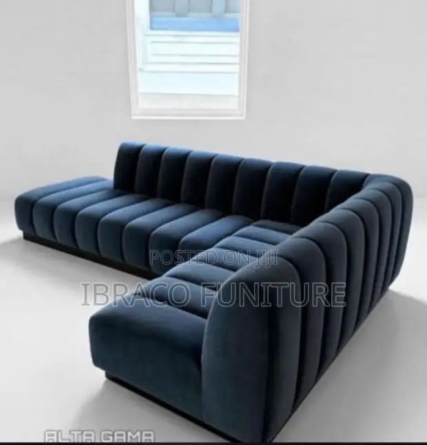 Luxury Orange L-Shaped Sectional Sofa - Modern Living Room Couch - 1