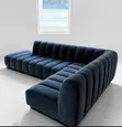 Babban Sofa Mai Siffar 'L' Launin Orange - Na Zamani Don Rufin Gida - 1