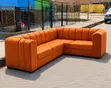 Babban Sofa Mai Siffar 'L' Launin Orange - Na Zamani Don Rufin Gida - 2