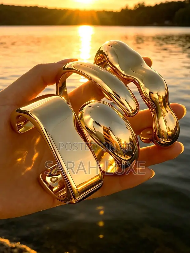 Fashion Women's Gold Bracelet Set - 3 Pieces - 1