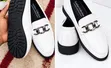 Men's White Leather Chain Loafers - Girman 41 - 2