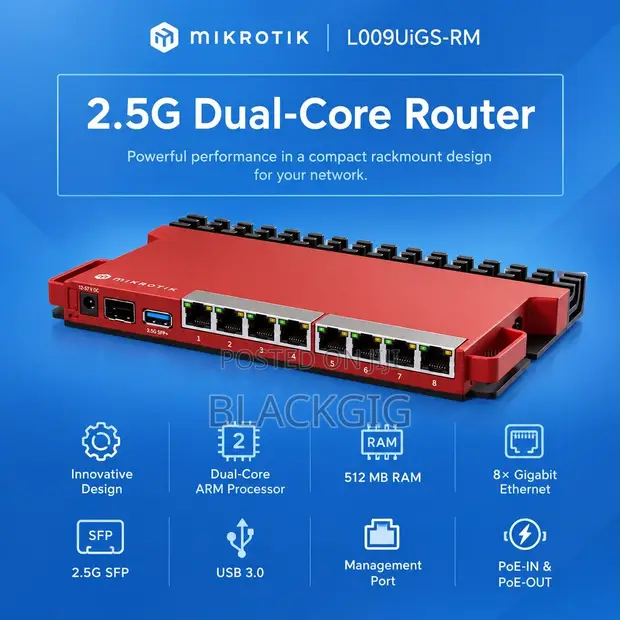 MikroTik L009UiGS-RM Gigabit VPN Router - 1