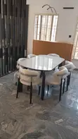 Home Interiors Marble Dining Table with 4 Chairs - 2