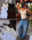 Fendi Tank Top Mai Laushi Mai Launi Ba Igwa - 1